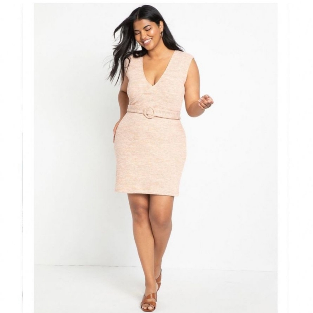 Eloquii ribbed mini dress with matching belt